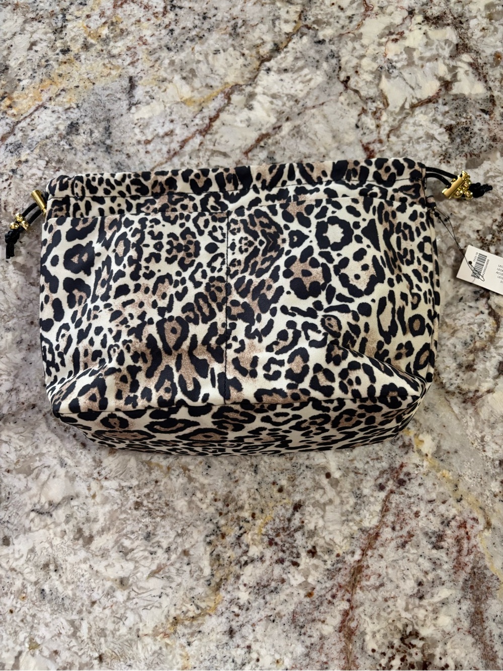 Chico's Leopard Print Cosmetic Pouch in Black and Brown